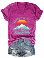Women's Girls Trip Lake Tahoe 2022 V-Neck T-Shirt