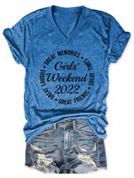 Women's Girls' Weekend 2022 V-Neck T-Shirt