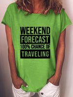 Women's Weekend Forecast Hundred 100% Chance Of Traveling T-shirt