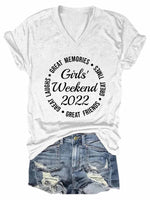 Women's Girls' Weekend 2022 V-Neck T-Shirt