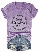 Women's Girls' Weekend 2022 V-Neck T-Shirt