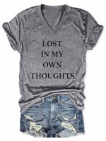 Women's Lost In My Own Thoughts V-Neck T-Shirt