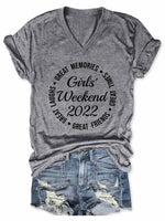 Women's Girls' Weekend 2022 V-Neck T-Shirt