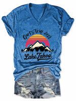 Women's Girls Trip Lake Tahoe 2022 V-Neck T-Shirt