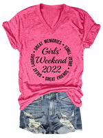 Women's Girls' Weekend 2022 V-Neck T-Shirt